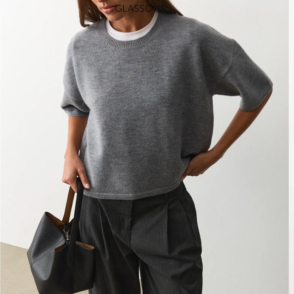 Glassons Grey Short Sleeve Crew Sweater